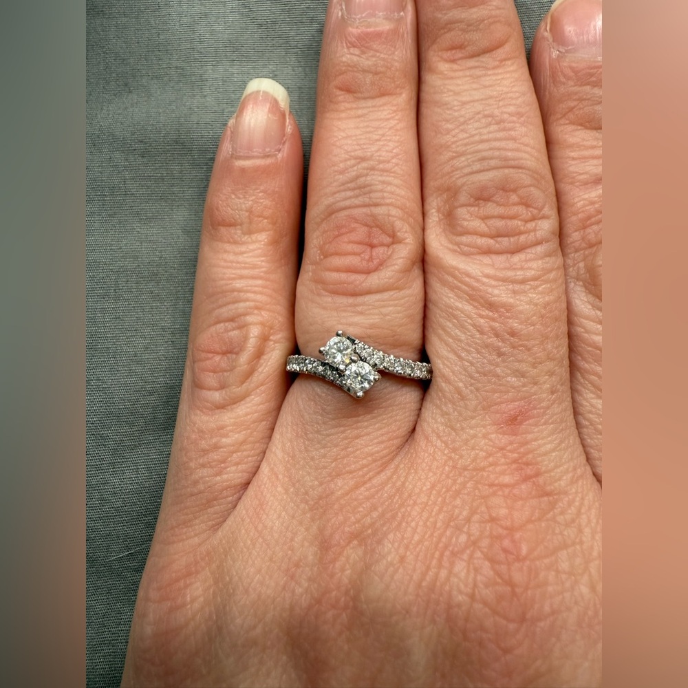 Ever Us Two-Stone Ring 1/2 ct tw Diamonds 14K White Gold. Kay Jewelers